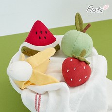 [올리버토이] 피에스타 딸랑이&삑삑이 과일 4종세트, 상세 설명 참조, 상세 설명 참조