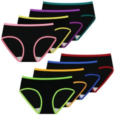 Mesachy 여아용 속옷 면 팬티 십대 소녀 아동용 브리프 8개 팩 색상 1103887