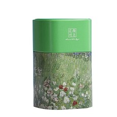 느슨한 잎 차 저장 커피 저장 용기 허브 숨김 항아리 금속 차 상자, 1개, Green flower color