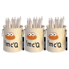 마켓플랜 캐릭터 연필 펜 꽂이 필통, 화이트, 3개