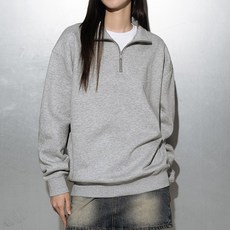 남녀공용 카라 반집업 오버핏 기모 맨투맨 스웨트 셔츠