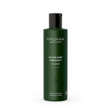 MADARA 유기농 스킨케어 | 글로스 앤 바이브레이시 샴푸 200ml - 모든 모발 유형에 맞는 광택 강화 천연 샴푸 광택과 활력 향상 비건 동물 실험 없음 코스모스, 광택 및 생기 샴푸