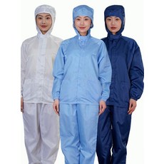 전신 방진복 크린룸 가운 무진복 상하의 원피스 대형 블루 후드 상의 S 160 45.0-50.0kg, 2XL 180 65.0-75.0kg