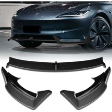 W파워 전면 범퍼 립 20242025 테슬라 모델 3 호환용 스포일러 바디 스플리터 WP 스타일 페인티드 글로시 카본 파이버 ABS, W파워, 전면 범퍼 립 20242025 테슬라 모델 3