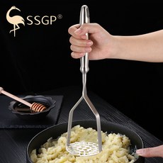 【出口德國】304不鏽鋼搗泥器 SSGP壓泥器 搗泥器 磨泥器 馬鈴薯壓泥器 搗蒜器 馬鈴薯泥 壓蒜器 薯泥他, 1個, 基本款