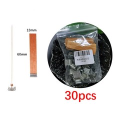 개 밀랍 심지 포함 베이스 고리 파라핀 클립 용품 무연 공예 버들 나무 만들기 연소 양초 30, 07 13mm x 60mm