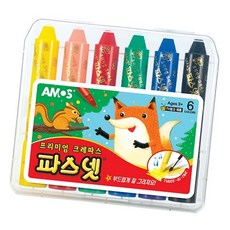 파스넷 크레파스 6색 유아동 꾸미기 수채크레용
