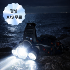 라비노아 초강력 LED 헤드랜턴 낚시 등산 해루질 작업 랜턴, 1개, 실버블랙