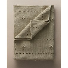 자라홈 브랜드관 오픈 니트 아 코튼 담요 41611004500 424157, 70 x 100 cm, 그린