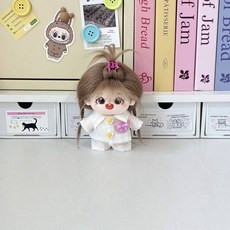 40cm 인형 의상 솜인형옷 귀여운 솜인형 자세 아이돌 앉은 인형옷 무속성 솜깅이 잠옷, 하트 프린트 10cm