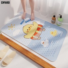 DFMEI 浴室防滑墊淋浴兒童洗澡間踩腳墊防摔防水PVC墊子廁所衛生間地墊, 1個, 鴨鴨游泳