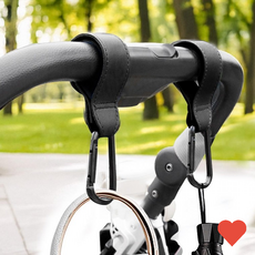 유모차용품 유모차고리 카라비너 다용도 가방걸이 2p, 1개, 브라운2P