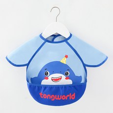 tongworld 兒童防水圍兜, 1個, T鯨魚飯兜:均碼【建議1-4歲】