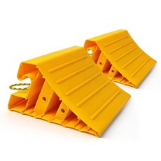 ROBLOCK 여행 트레일러용 튼튼한 휠 초크 2개 미끄럼 방지 베이스 블랙 캠퍼 휠 초크 로프 포함 자동차 캠핑카 트럭 RV용 내구성 있는 휠 간편한 휴대 옐로우, ROBLOCK 여행 트레일러용 튼튼한 휠 초크 2개,