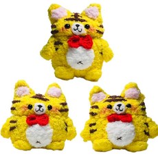 EJOSHELL 귀여운 만화 핸드메이드 푹신하고 다채로운 토끼 토끼 니트 동물 플러시 케이스 에어팟 3 2021 에어팟 3세대와 호환 부드럽고 여성스러운 헤드폰 커버 여아, Airpods 1/2, 옐로우 타이거