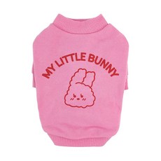 Grooming Dog 寵物小兔子圓領T恤, 粉紅色