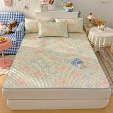 夏季兒童學生冰絲席乳膠涼蓆空調蓆 120x200cm, 凝膠注入記憶棉, 祕密花園