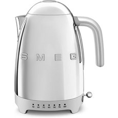 SMEG 7컵 가변 온도 전기 주전자 - 고급 기술이 적용된 레트로 스타일 에스테틱 스테인리스 스틸 1400W 120V 360 회전 베이스 보온 기능 유지스테인리스