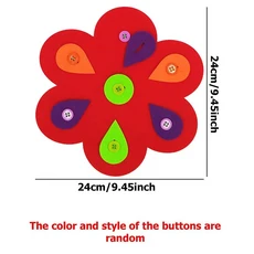 퍼즐 장난감 교육 유치원 보조 지역 수동 DIY 선물 어린이 재료 부직포 단추 몬테소리, Flower, 1개