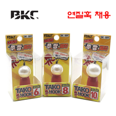 BKC 백경 쭈짱 미니애자 6호 8호 10호 진주펄 (연질바늘애자) BK-889 쭈꾸미볼 갑오징어