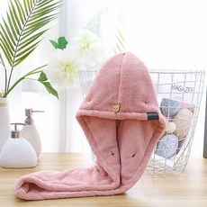 新品 幹發帽女超強吸水速幹包頭巾洗頭帽子擦頭髮毛巾加厚浴帽 副廠商品, 藕粉色, 1個