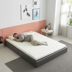 지베스 헤이슬립 천연라텍스 매트리스 토퍼 5cm Q(퀸), 면그레이