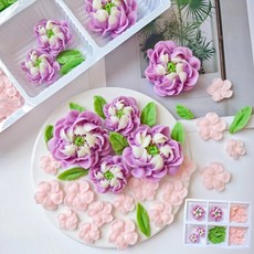 모란 꽃 핑크 퍼플 꽃잎 초콜릿 케이크 디저트 데코 장식 48개입, 옵션 09
