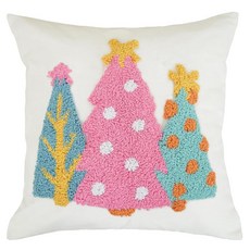 GEEORY 크리스마스 베개 커버 45.7x45.7cm(18x18인치) 자수 트리 장식용 쿠션 케이스 농가 겨울 휴일 장식 소파 및 침대 홈 데코용 (베이지) GX004-1-, 멀티컬러 GEEORY 129843 8705723380