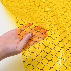 PVC 제전 비닐 투명 필름 시트 벌집형 투명 커튼 정전기, 0.3mm 옐로우 1.37mX30m, 1개