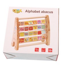 多功能木製算珠字母架 動物翻板積木 數學玩具 2歲以上適用, 1個, 紙盒微凹(已折扣，自用可選內容完整
