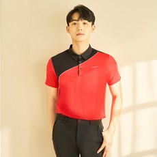PGR GOLF 男士高爾夫斜紋拼色翻領短袖T恤 GT-3301