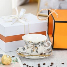 티팟 세트 앤틱 찻잔 포함 플라워 영국 에프터눈티 홍차, 1개, 1L, 골든비 빈티지 1컵 선물세트 가방 리본 포함