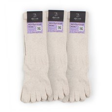 [3켤레 세트] 인타입 국산 톡톡하고 편안한 발가락 양말 조임없는 무압박 파스텔톤 긴목 단목