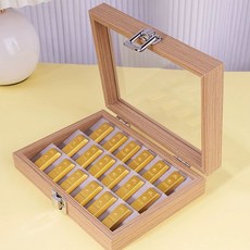 골드바 보관함 보석함 단단한 정리함 잠금장치 로즈우드 골드 스트립 전용 보관함 페어블라썸컬러