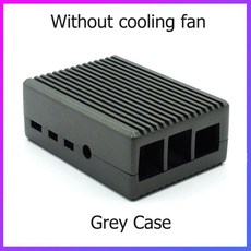 Raspberry Pi 4 모델 B용 듀얼 팬 옵션이 없는 냉각 팬이 있는 금속 쉘용 알루미늄 합금 케이스, without cooling fan 1