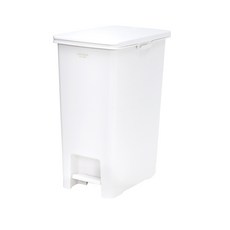 日本 LIV PLUS PROPRETE 踩踏式垃圾桶 45L - 簡約設計 腳踏開蓋 大容量, 白色