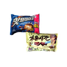 오리온 핫브레이크 오리지널 미니 416g 1개 해태 자유시간미니 480g 1개 총 2봉지, 1세트, 896g
