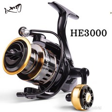 競技輕量化金屬捲線器漁輪紡車輪 適用於各種釣法, HE3000型（精雕大氣金屬握丸）