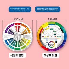 색상환표 컬러칩 컬러리스트 인테리어 360개의 모란디, 영어 원판-직경 15cm, 1개