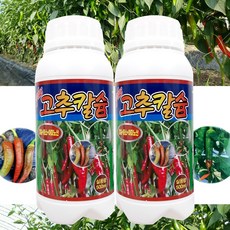 고추칼슘제 고추전용 킬레이트 고추칼슘 500ml 액비 2병 +계량컵 식물타이세트 칼슘비료 아미노산 석회비료 붕소비료 모종 고추영양제 장마대비 고추밭 추비 웃거름 무름 끝썩음 잎마름, 2개
