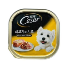시저 애견간식 캔, 소+치즈, 100g, 12개