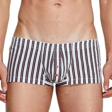 Faringoto 남성용 캐주얼 스트라이프 복서 반바지 잠옷 속옷 화살표 팬티 남성용 파자마 수면 하의 화이트. 400491