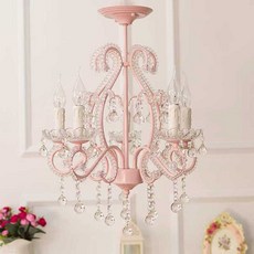 핑크 샹들리에 거실 인테리어 조명 카페 천장 아이방, 5구