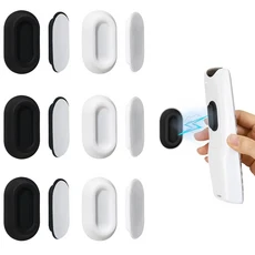 6팩 마그네틱 리모컨 홀더 업그레이드된 실리콘 벽걸이 TV 팬 에어컨 자가 접착, 05 black white