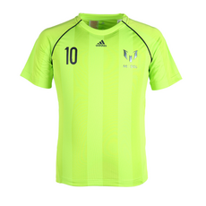 아디다스 주니어 형광라임 메시 시그니처 축구 트레이닝 반팔 져지