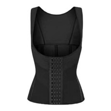 樺公主 365度美體塑型馬甲 U型托胸防駝背心 多段調節排扣束腰塑形衣 黑色 L碼