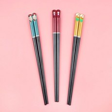 親子合金筷子3雙裝4家用防滑寶寶短小孩分人標志家庭筷一家三口四筷子環保筷防滑筷子耐熱筷子餐具用品, 3雙短）柴犬+歡樂貓+女孩, 1個