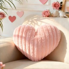 고급 포인트 폭닥 하트 미니 쿠션 부드러운 쿠션, 핑크