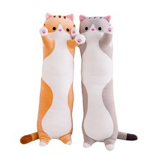 고양이 긴배게 바디플로우 옆으로자는베개 그레이(회색)50cm, 그레이(회색) 110cm