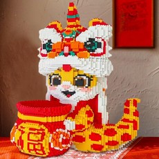 대형 딸기 곰 조립 블록 성인 퍼즐 장난감 선물, 1개, 50cm 행운의 가방 깨어나는 사자 뱀